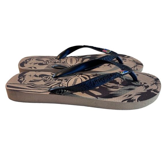 HAVAIANAS Brown & Tan Thong Style Flip Flop Sandals Size 37-38 - Picture 3 of 13